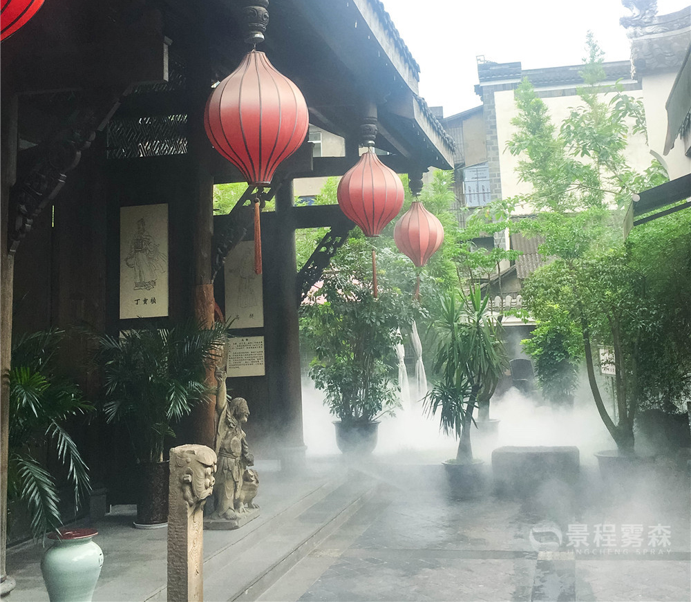 都江堰九一堂人造霧景觀